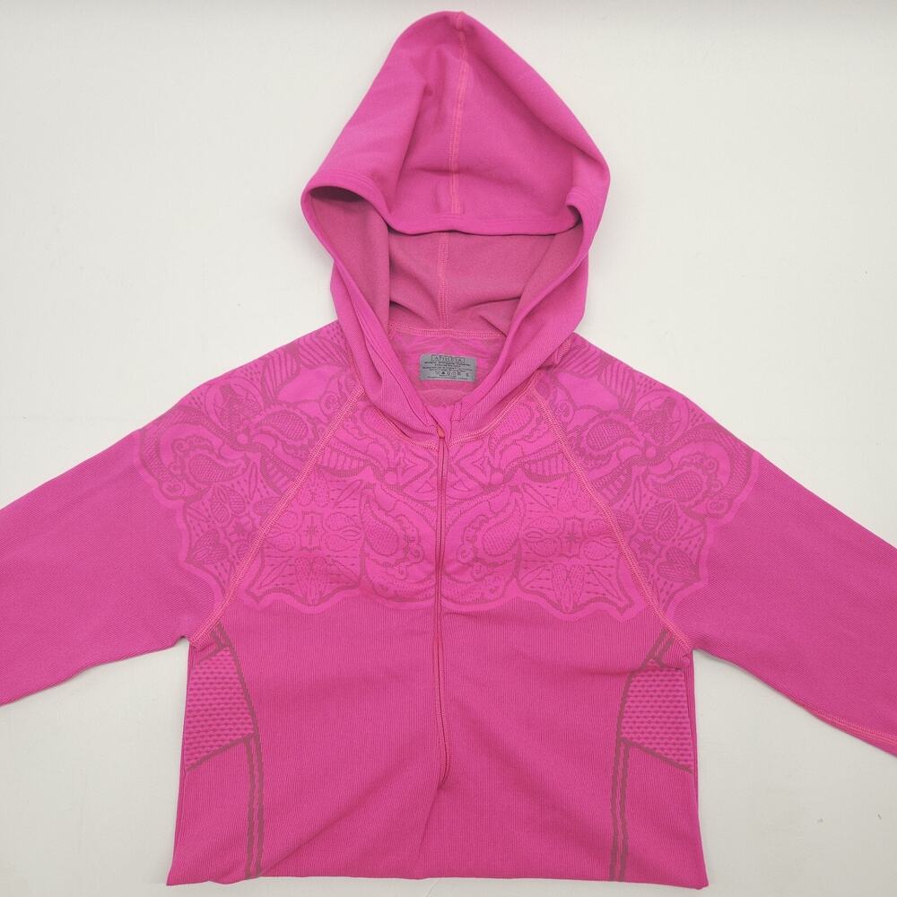 Athleta Hoodie Women S Pink Bodyfit Stretch Zip Activewear Gym EUC - Picture 3 of 9